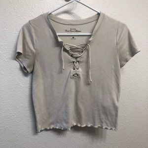 Hollister cross string white top